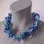 049 necklace short different blue with crystal flowers