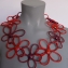 140 necklace red flowers connected