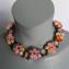 029 choker necklace wooden beads connet flowers and rose quartz