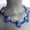 148 necklace short blue with white glass