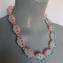 009 necklace short frozen white with orange, pink and blue ribbons