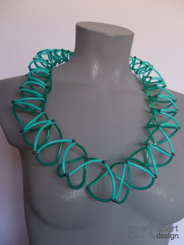 161 halssieraad blauw met turqooise