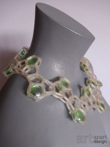117 platte transparante ster met groen glas